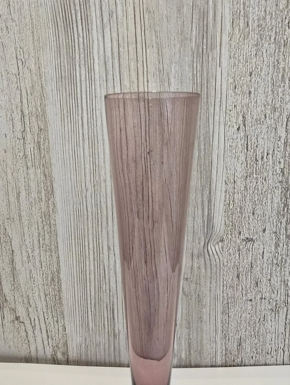Vintage Amethyst Controlled Bubble Hand Blown Art Glass Bud Vase 8” Tall MCM
